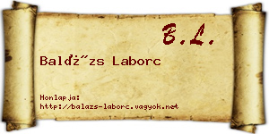 Balázs Laborc névjegykártya